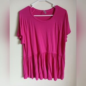 Acting Pro Pink Peplum Size 1X Top